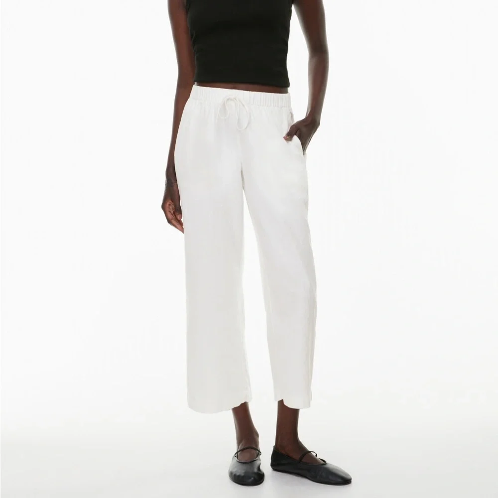 Aritzia Sontag Linen Cropped Pant Babaton The Group Pants XL NEW NWT - Picture 13 of 13